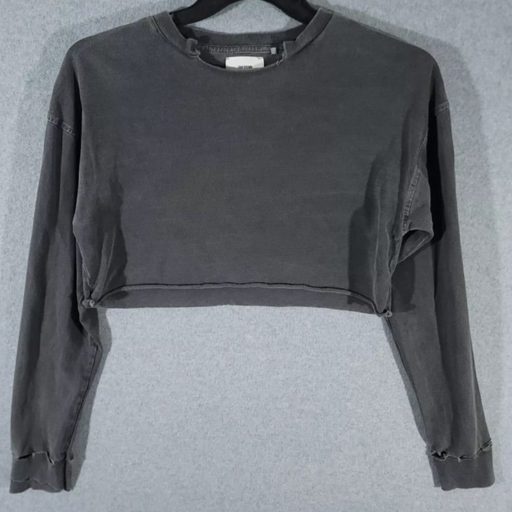 Joah Brown Distressed Long Sleeve Top